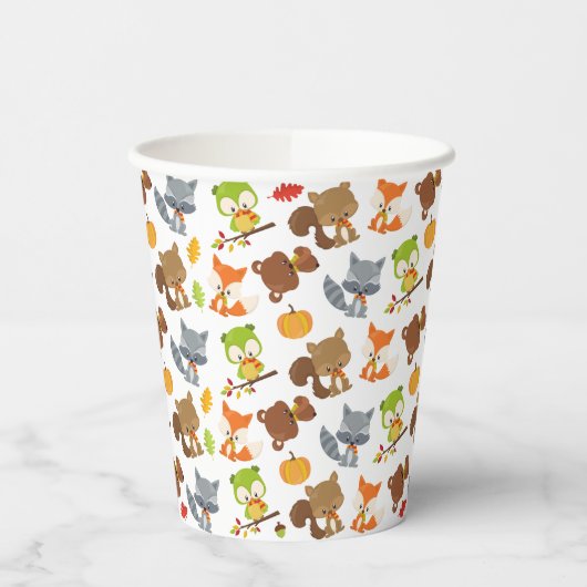 Waldtiere, Waldtiere, Falltiere Pappbecher (Links)