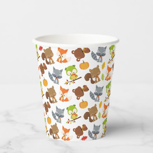 Waldtiere, Waldtiere, Falltiere Pappbecher (Vorderseite)