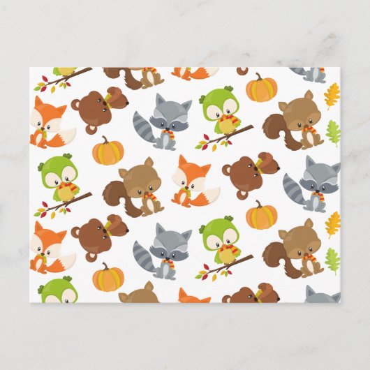 Waldtiere, Waldtiere, Falltiere Postkarte (Vorderseite)