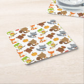 Waldtiere, Waldtiere, Falltiere Rechteckiger Pappuntersetzer (angewinkelt)