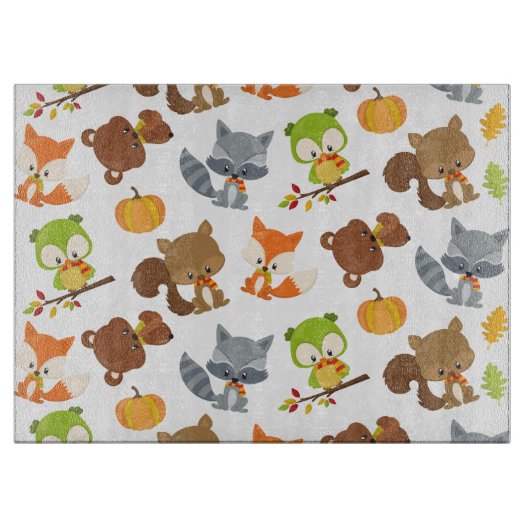 Waldtiere, Waldtiere, Falltiere Schneidebrett (Vorderseite)