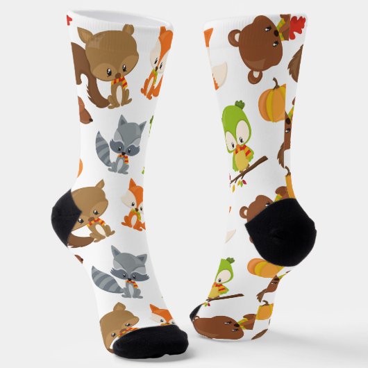 Waldtiere, Waldtiere, Falltiere Socken (Gewinkelt)