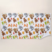 Waldtiere, Waldtiere, Falltiere Strandtuch (Vorderseite)