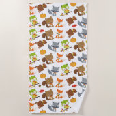 Waldtiere, Waldtiere, Falltiere Strandtuch (Vorderseite)