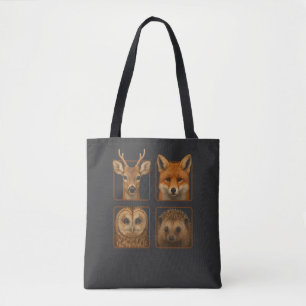 Waldtiere Waldtiere Hirsch Fuchs Eule Hed Tasche