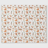 Waldtiere Waldtiere Hirsch Igel Deer Fox Geburtsta Geschenkpapier (Flach)