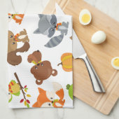 Waldtiere, Waldtiere, Ihr Name Geschirrtuch (Viertel Falte)