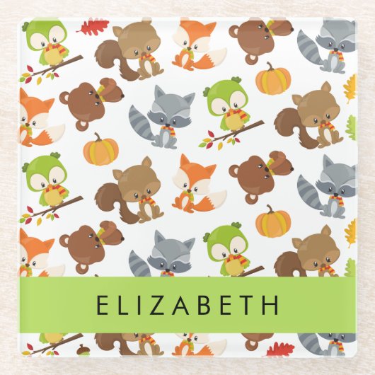 Waldtiere, Waldtiere, Ihr Name Glasuntersetzer (Vorderseite)