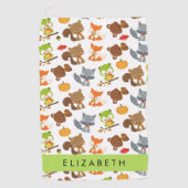 Waldtiere, Waldtiere, Ihr Name Golfhandtuch (Vorderseite)