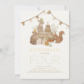 Waldtiere Waldtiere Party Kindergeburtstag Einladung (Vorderseite)