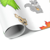 Waldtiere Waldtiere Waldkreaturen Fox, Raccoon Geschenkpapier (Rolleneckpunkt)