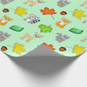 Waldtiere Waldtiere Waldkreaturen Fox, Raccoon Geschenkpapier (Ecke)