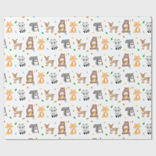 Waldtiere Waldtiere Waldland Kreaturen Geschenkpapier (Flach)