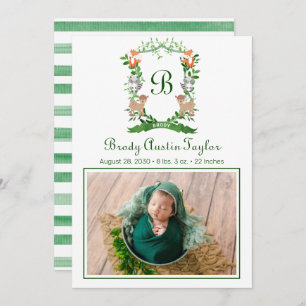 Waldtiere Wappen Geburtsankündigung Ankündigung