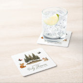 Waldtiere Wasserfarbe Kinderdusche Rechteckiger Pappuntersetzer (Vor Ort)