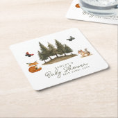 Waldtiere Wasserfarbe Kinderdusche Rechteckiger Pappuntersetzer (angewinkelt)