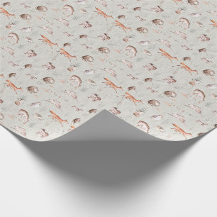 Waldtiere Wasserfarbe Skandinavien Geschenkpapier