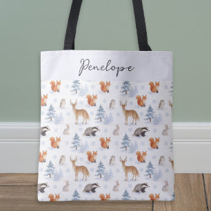 Waldtiere Wasserfarbe Wildtiere Personalisiert Tasche
