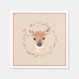 Waldtiere Wasserfarben Minimalistische Babydusche Serviette