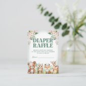 Waldtiere weich, grün und floralfarben Windeln Begleitkarte (Stehend Vorderseite)