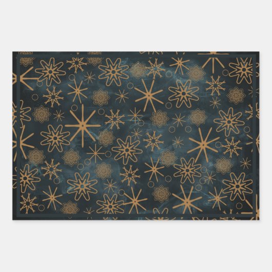 Waldtiere Weihnachten Aquamarin Geschenkpapier Set (Vorderseite)