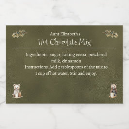 Waldtiere Weihnachten Heiße Kakao Mix Grün Lebensmitteletikett