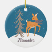 Waldtiere Weihnachten Hirsche Keramik Ornament (Hinten)