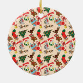 Waldtiere Weihnachten Keramik Ornament (Hinten)