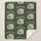 Waldtiere Weihnachten Mittlere Sherpa Blanket Sherpadecke (Vorderseite)