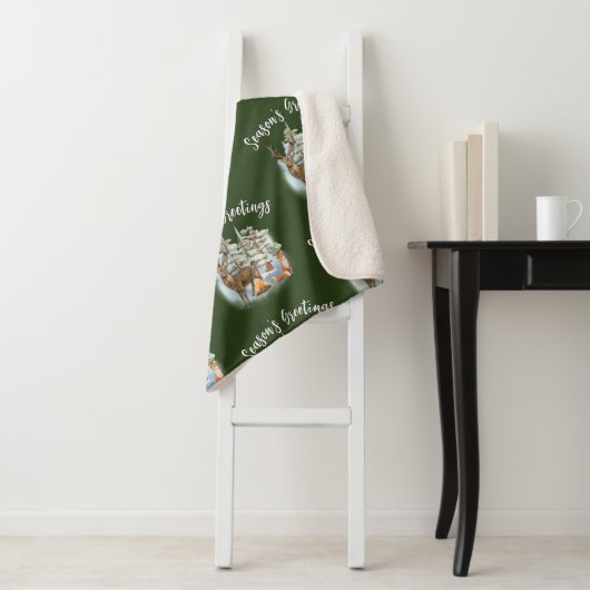 Waldtiere Weihnachten Mittlere Sherpa Blanket Sherpadecke (Beispiel)