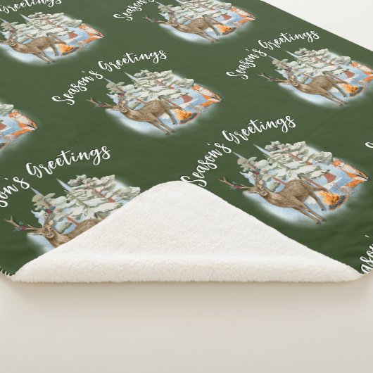 Waldtiere Weihnachten Mittlere Sherpa Blanket Sherpadecke (3/4)