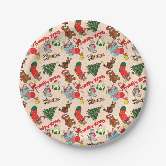 Waldtiere Weihnachten Pappteller (Vorderseite)