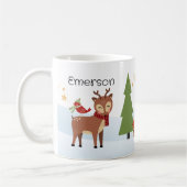 Waldtiere Weihnachten personalisierte Mug Kaffeetasse (Links)