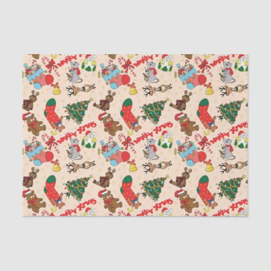 Waldtiere Weihnachten Seidenpapier (Vorderseite)