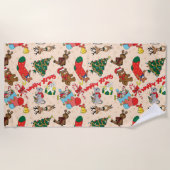 Waldtiere Weihnachten Strandtuch (Vorderseite)