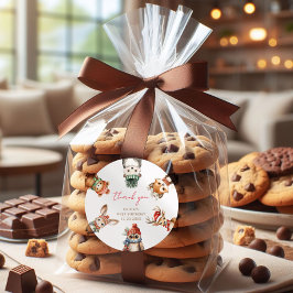 Waldtiere Weihnachten Winter Geburtstag Runder Aufkleber