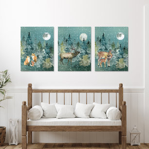Waldtiere Weihnachtsfeiertag Bilderwand Sets