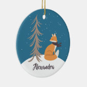Waldtiere Weihnachtsfox Keramik Ornament (Rechts)