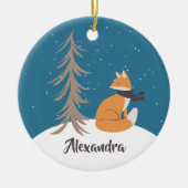 Waldtiere Weihnachtsfox Keramik Ornament (Vorne)