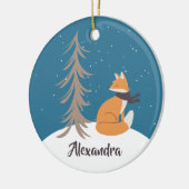 Waldtiere Weihnachtsfox Keramik Ornament (Links)