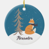 Waldtiere Weihnachtsfox Keramik Ornament (Hinten)