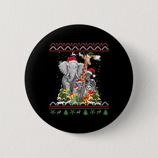 Waldtiere Weihnachtsidee Kinder Jungle Tier C Button (Vorderseite)