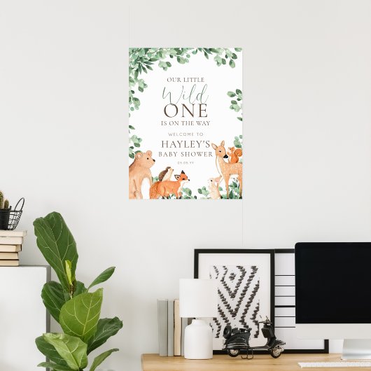 Waldtiere Weiße Wildtiere ein Willkommenszeichen Poster (Heimbüro)