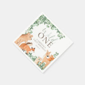 Waldtiere Weiße Wildtiere zum ersten Geburtstag Serviette (Ecke)