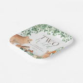 Waldtiere Weiße zwei Wilde zum zweiten Geburtstag Pappteller (Gewinkelt)