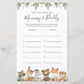 Waldtiere wie alt waren die Mama und Papa (Vorderseite)