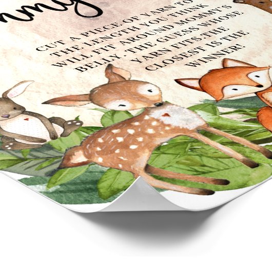 Waldtiere Wie groß ist Mommys Bauchwild Poster (Ecke)