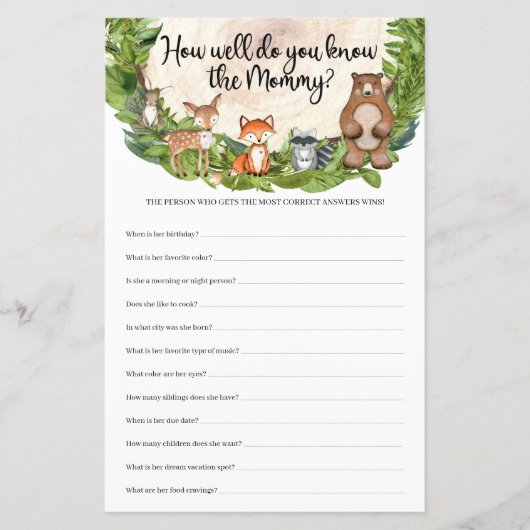 Waldtiere wie gut kennst du die Mami? (Vorderseite)