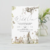 Waldtiere Wild ein erster Geburtstag Einladung (Stehend Vorderseite)