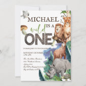 Waldtiere, wild lebende Tiere Einladung (Vorderseite)